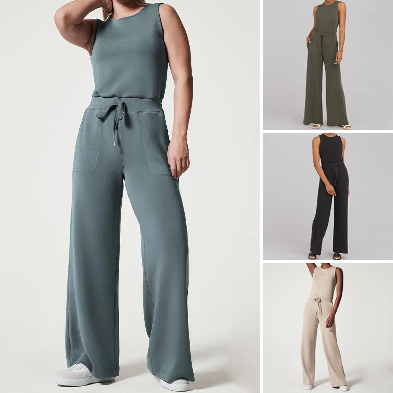 Aubrey - Veelzijdige elegantie Mouwloze effen jumpsuit -  -  Neomoda