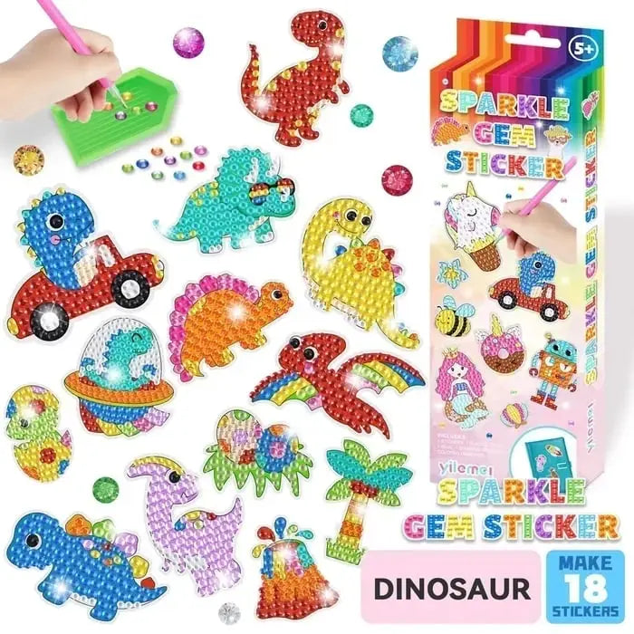 Diamond Art Sticker™️ | Onthul de verborgen artiest in je kind vandaag nog! - Dinosaurussen-18-stuks -  Neomoda