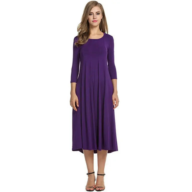 Veala | Casual chique stijlvolle driekwartjurk - Violet-XXXL -  Neomoda