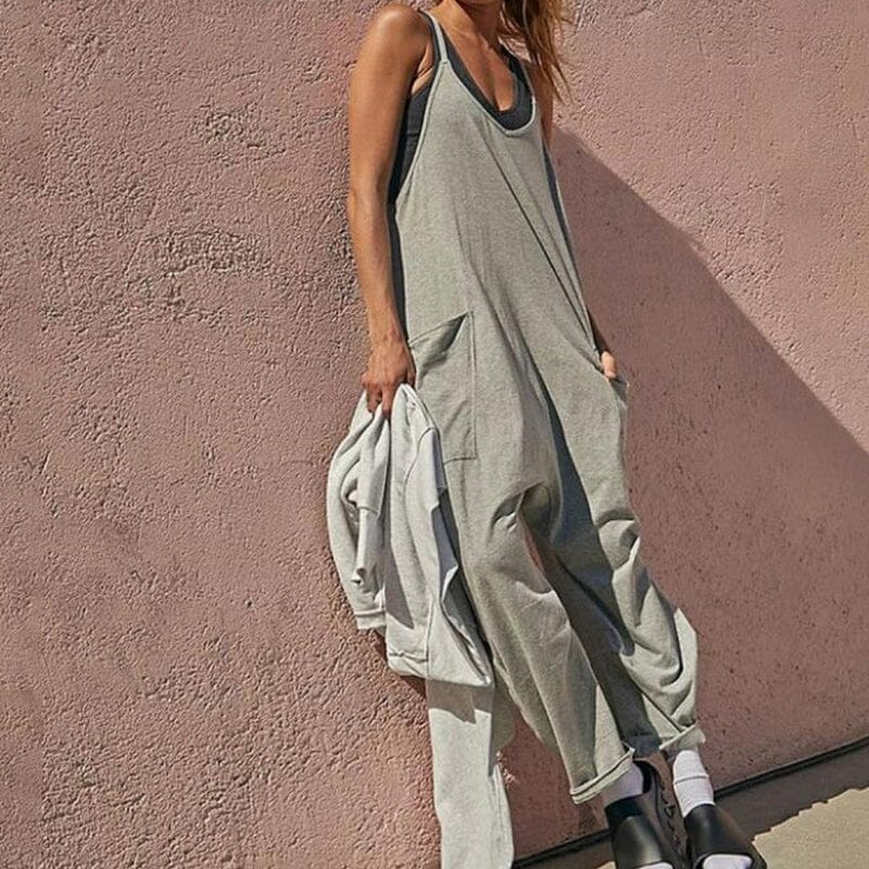 Maridora™️ | De perfecte minimalistische jumpsuit met zakken en V-halslijn - Groen-2XL -  Neomoda