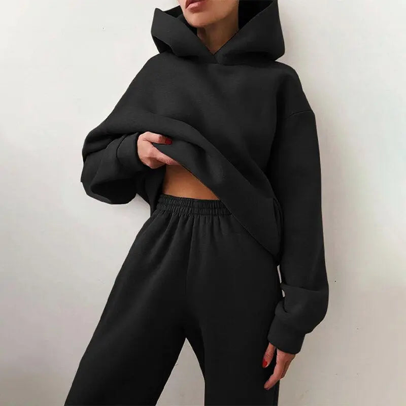 Oversized High Waist Joggingpak - Zwart-3XL -  Neomoda