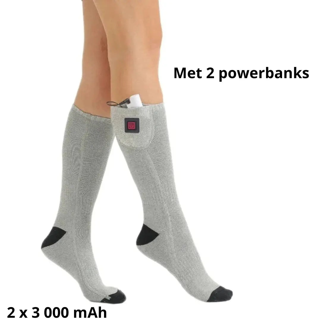 Sockure™️ | Warmte in Winter met Verwarmde Sokken - Met-powerbank-2st-Grijs-Een-maat -  Neomoda