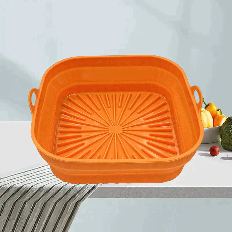 Slickware™ | Inklapbare siliconen grillpan - Oranje-Vierkant -  Neomoda