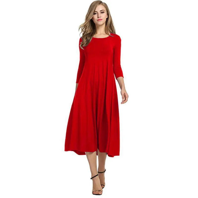 Veala | Casual chique stijlvolle driekwartjurk - Rood-XXXL -  Neomoda