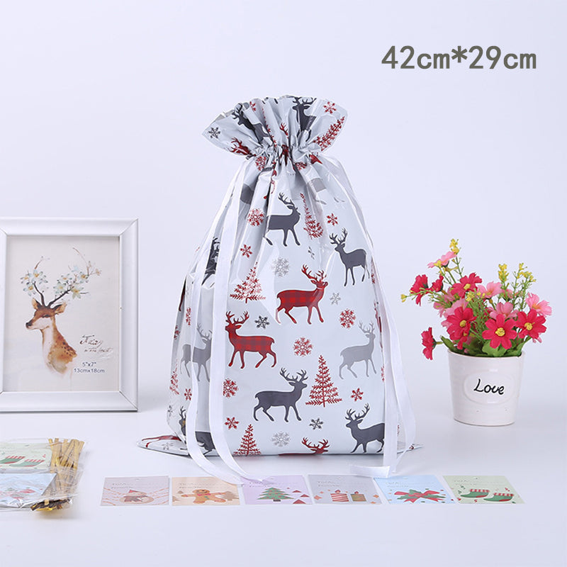 Christmas Drawstring Bag™ | Unieke Kerst cadeauverpakking - M-Eland-8-stuks -  Neomoda