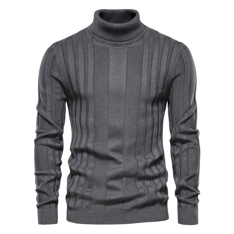 Joshua | Pullover met rolkraag - Donkergrijs-2XL -  Neomoda