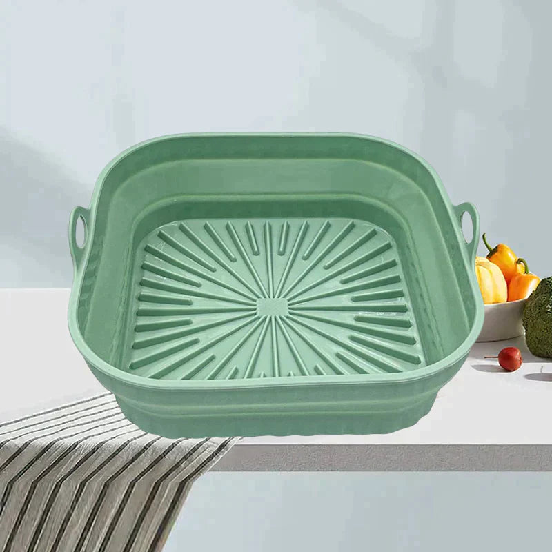 Slickware™ | Inklapbare siliconen grillpan - Groen-Vierkant -  Neomoda