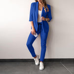 Diva™ - Stijlvolle Blazer & Broek Set - Koningsblauw-XXL -  Neomoda