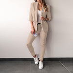 Diva™ - Stijlvolle Blazer & Broek Set - Khaki-XXL -  Neomoda