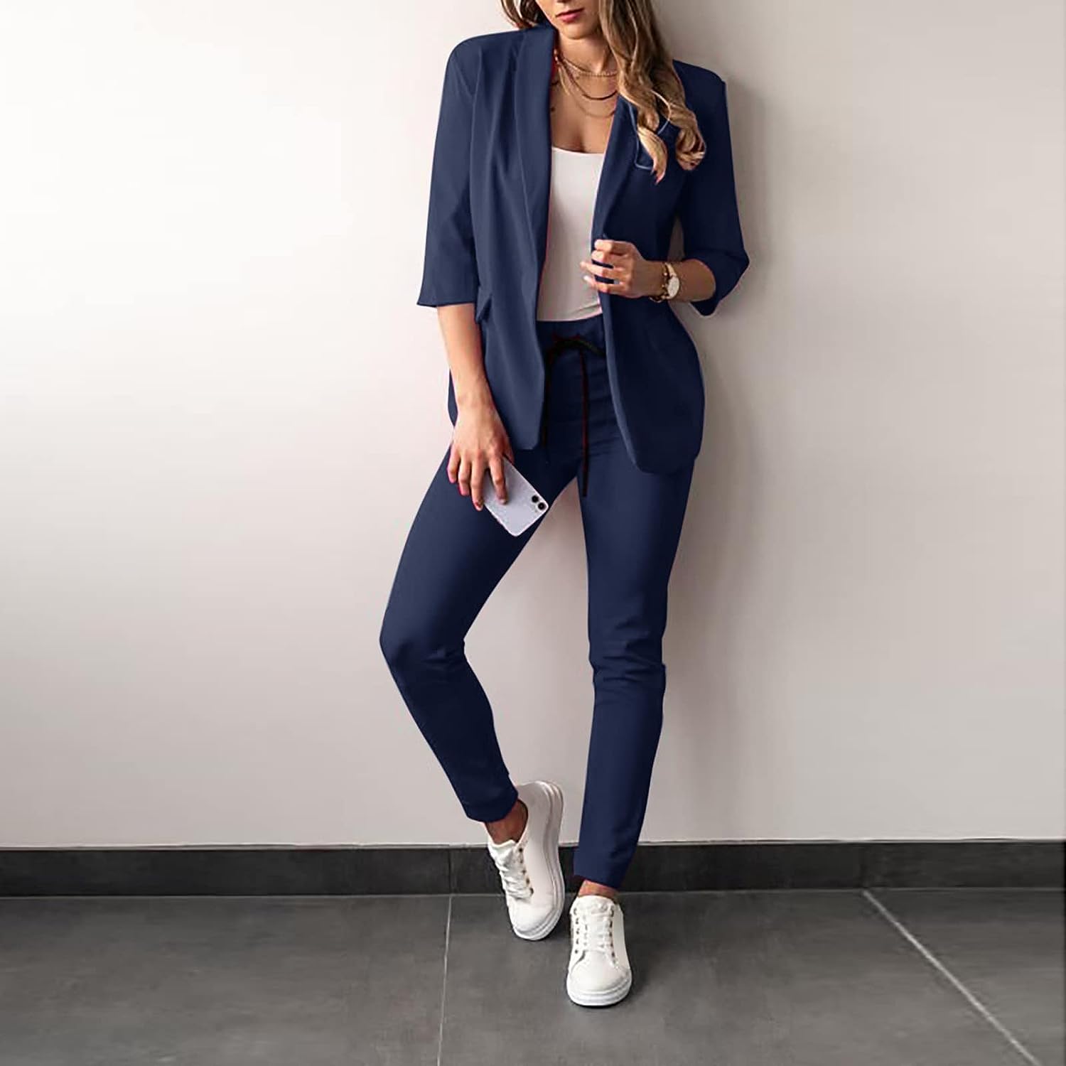 Diva™ - Stijlvolle Blazer & Broek Set - Marineblauw-XXL -  Neomoda