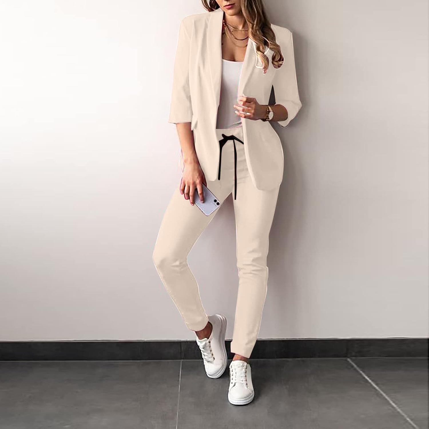 Diva™ - Stijlvolle Blazer & Broek Set - Beige-XXL -  Neomoda