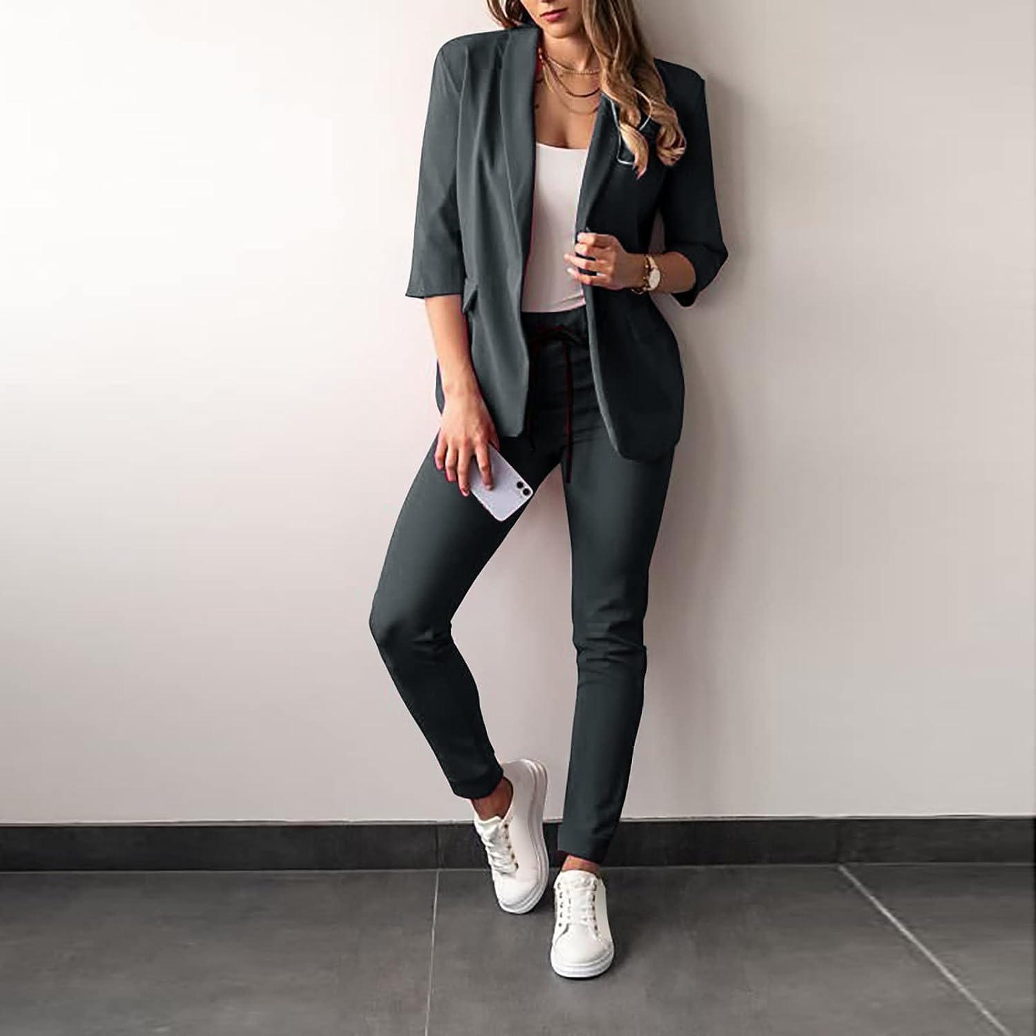 Diva™ - Stijlvolle Blazer & Broek Set - Donkergroen-XXL -  Neomoda