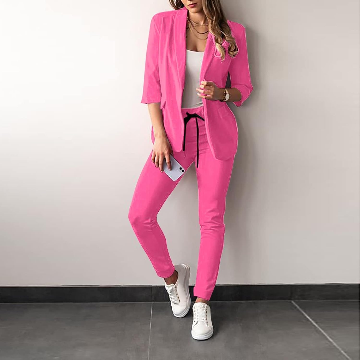 Diva™ - Stijlvolle Blazer & Broek Set - Roze-XXL -  Neomoda