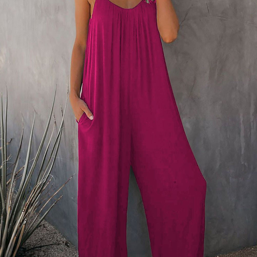 Leila™️ | De ultieme vloeiende jumpsuit voor de moderne vrouw! - Rose-Red-3XL -  Neomoda