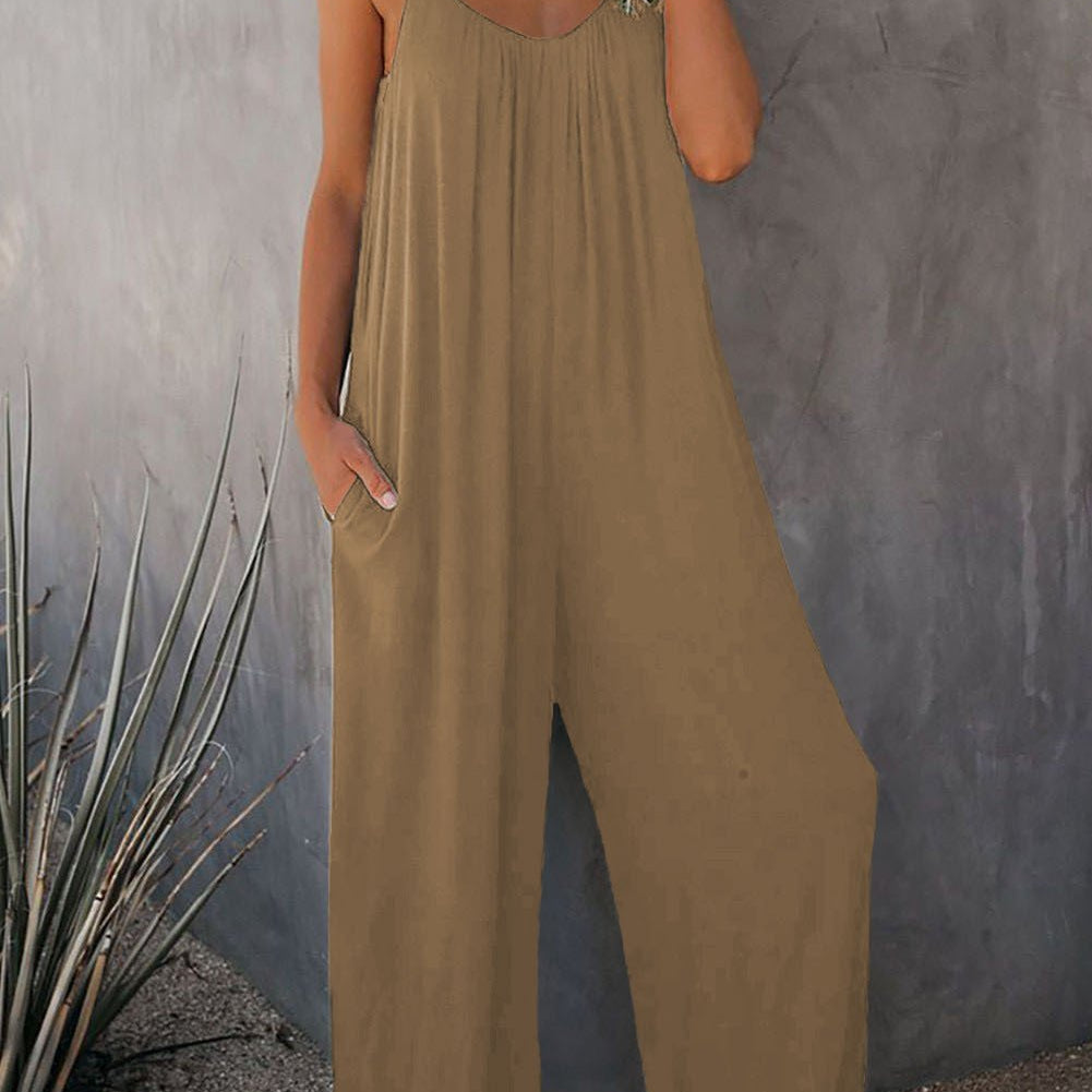 Leila™️ | De ultieme vloeiende jumpsuit voor de moderne vrouw! - Khaki-3XL -  Neomoda