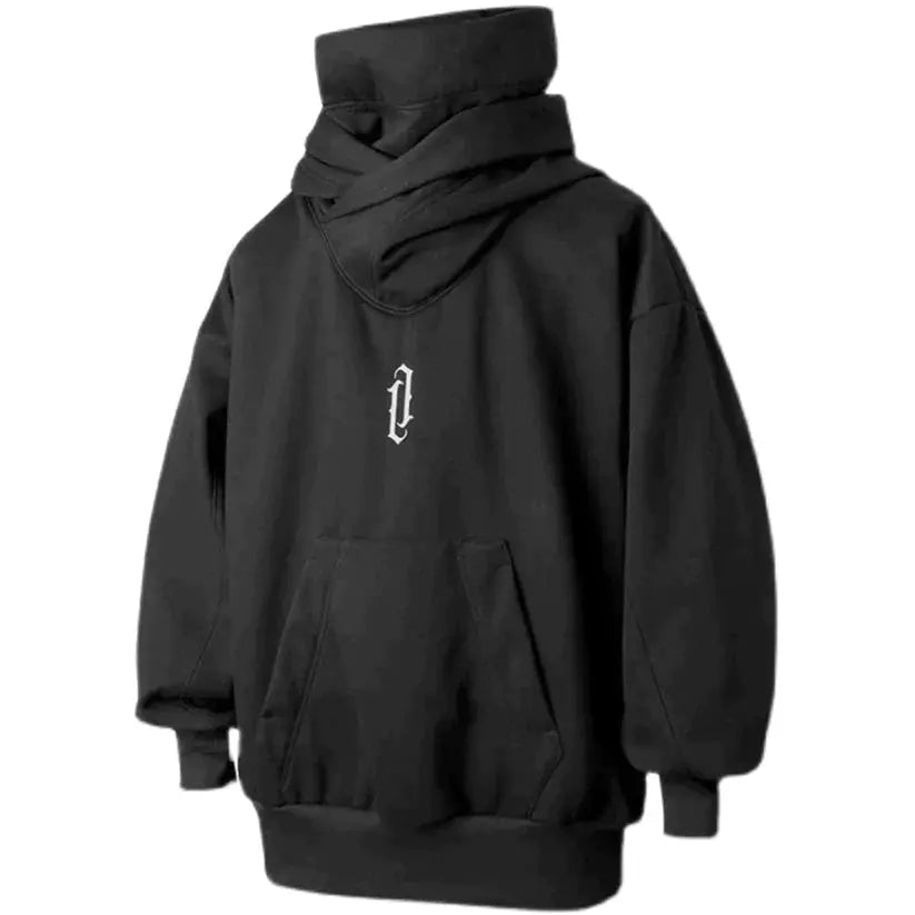 Ryker | Ninja hoodie met dubbele halslijn - Zwart-3XL-Niet-op-voorraad -  Neomoda