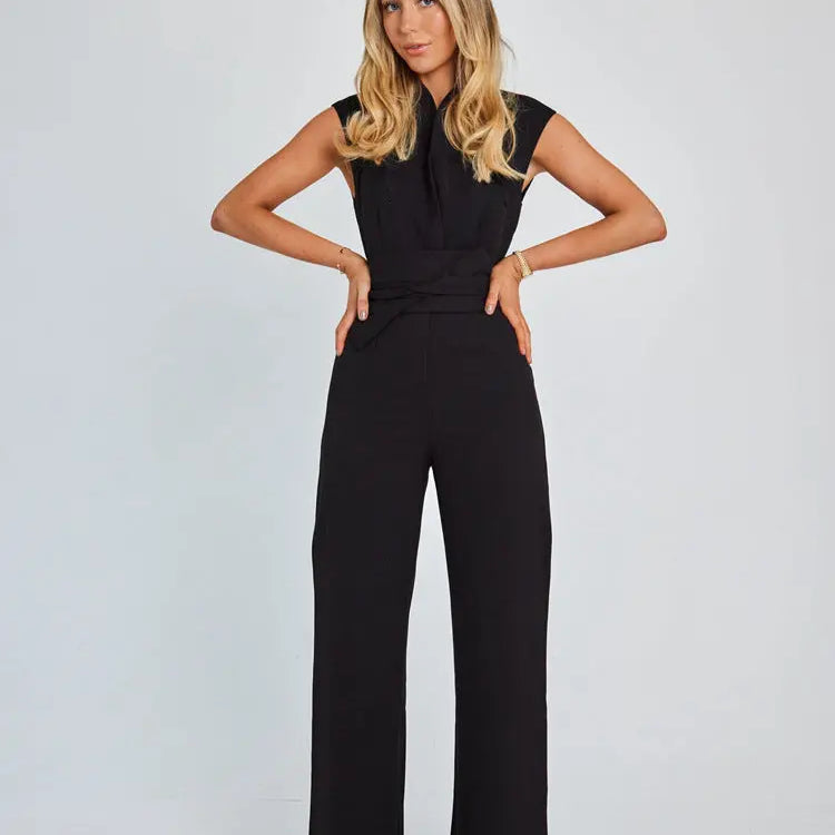 Nena | MOUWLOZE JUMPSUIT MET WIJDE PIJPEN -  -  Neomoda