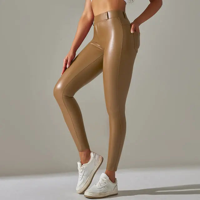 Veala | Trendy strakke broek voor dames 2024 seizoen - Lichtbruin-XL -  Neomoda