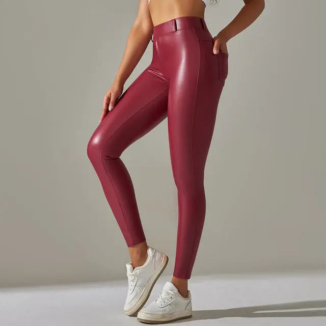 Veala | Trendy strakke broek voor dames 2024 seizoen - Wijn-rood-XL -  Neomoda