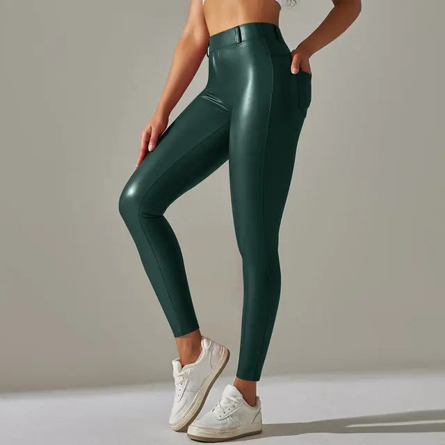 Veala | Trendy strakke broek voor dames 2024 seizoen - Donkergroen-XL -  Neomoda