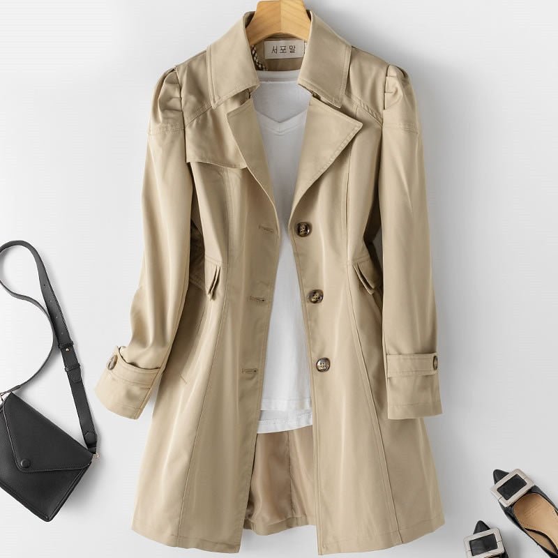 Jess™️ | De perfecte Windbreaker Long Trench Coat voor de lente die je mode-spel zal verbeteren. - Khaki-5XL -  Neomoda