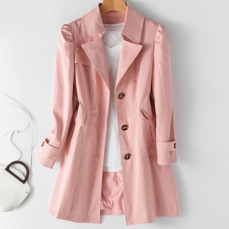 Jess™️ | De perfecte Windbreaker Long Trench Coat voor de lente die je mode-spel zal verbeteren. - Roze-5XL -  Neomoda