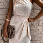 Maamke | Casual jurk met één schouder - Wit-2XL -  Neomoda