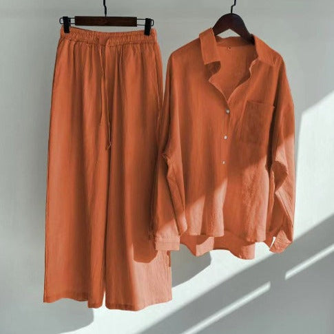 Solana™ - Linnen zomerset - Oranje-3XL -  Neomoda