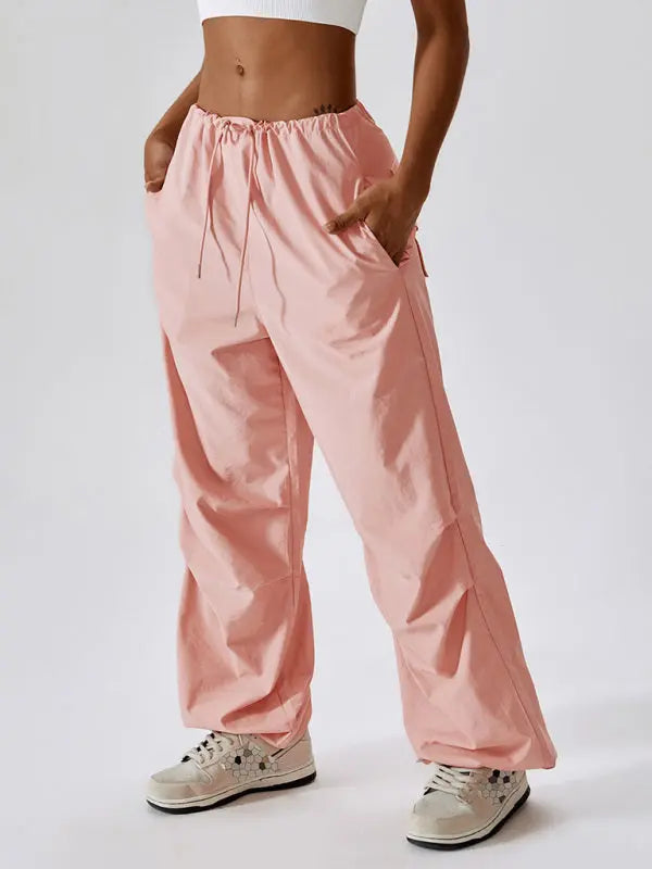 Veala | Trendy Cargo Sweatpants voor Vrouwen - Roze-L -  Neomoda