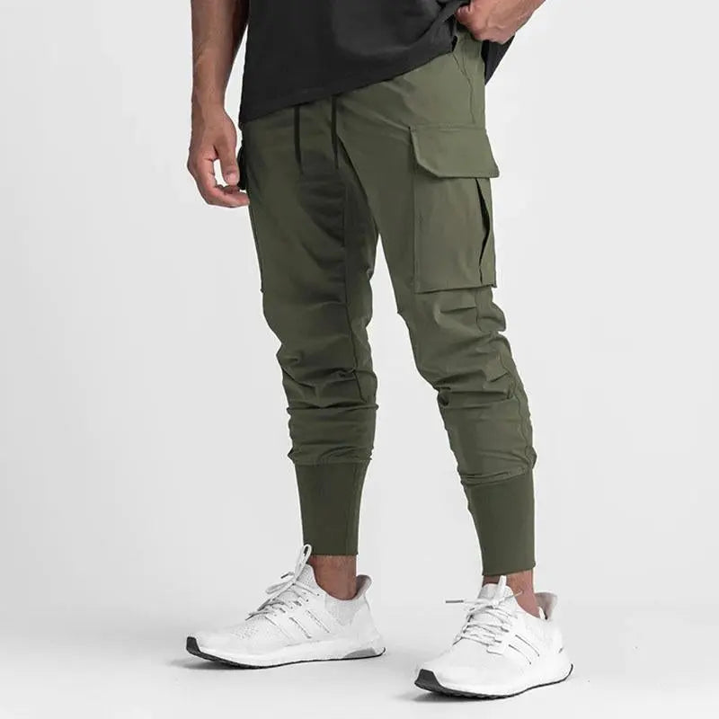 Jacob - ademende dunne joggingbroek - Legergroen-2XL -  Neomoda